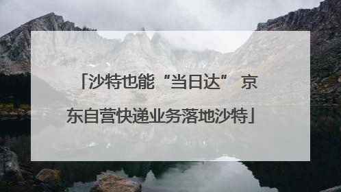 沙特也能“当日达” 京东自营快递业务落地沙特