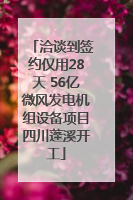 洽谈到签约仅用28天 56亿微风发电机组设备项目四川蓬溪开工