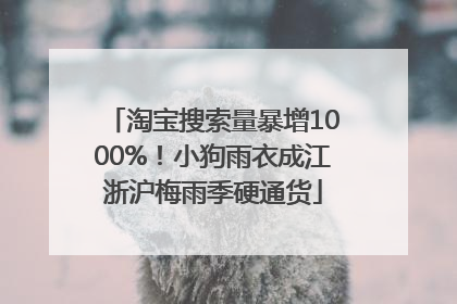 淘宝搜索量暴增1000%！小狗雨衣成江浙沪梅雨季硬通货