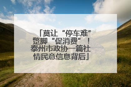 莫让“停车难”蹩脚“促消费”！泰州市政协一篇社情民意信息背后