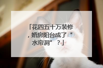 花四五十万装修，婚房阳台成了“水帘洞”？