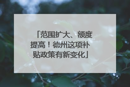 范围扩大、额度提高！德州这项补贴政策有新变化