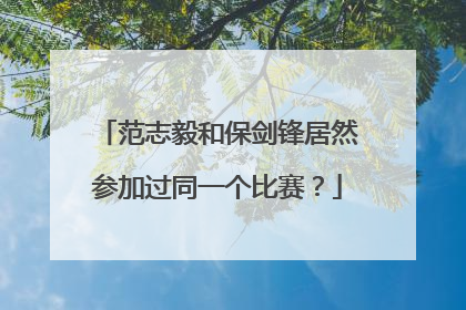 范志毅和保剑锋居然参加过同一个比赛？