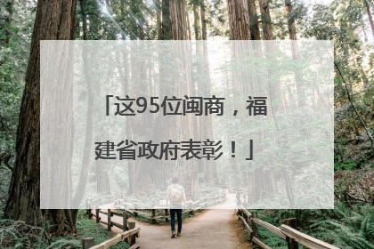 这95位闽商，福建省政府表彰！