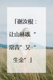 谢汝根：让山林既“常青”又“生金”