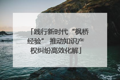 践行新时代“枫桥经验” 推动知识产权纠纷高效化解