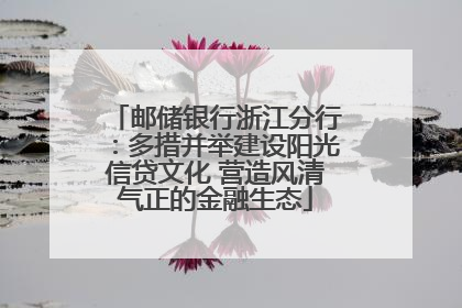 邮储银行浙江分行：多措并举建设阳光信贷文化 营造风清气正的金融生态