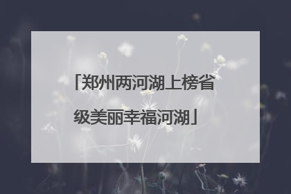 郑州两河湖上榜省级美丽幸福河湖