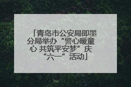 青岛市公安局即墨分局举办“警心暖童心 共筑平安梦”庆“六一”活动