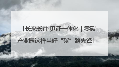 长来长往·见证一体化｜零碳产业园这样当好“碳”路先锋