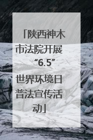 陕西神木市法院开展“6.5”世界环境日普法宣传活动