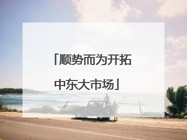 顺势而为开拓中东大市场