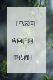 马云回应回归阿里传闻