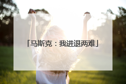 马斯克：我进退两难