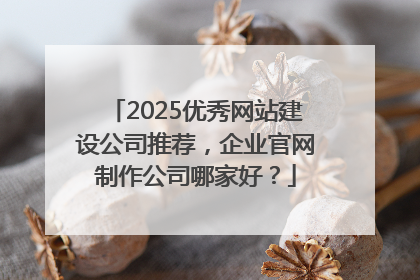 2025优秀网站建设公司推荐，企业官网制作公司哪家好？