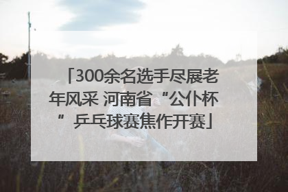 300余名选手尽展老年风采 河南省“公仆杯”乒乓球赛焦作开赛