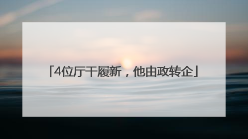 4位厅干履新，他由政转企