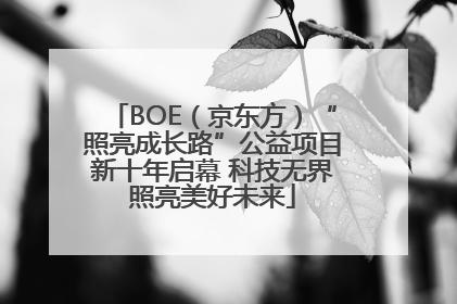 BOE（京东方）“照亮成长路”公益项目新十年启幕 科技无界照亮美好未来